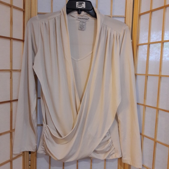 Jessica London Tops - Jessica London Off White Wrap Blouse Top Sz 12